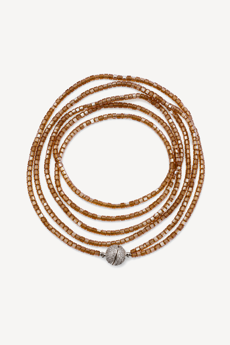Нить из стекла SWAROVSKI коричневого цвета